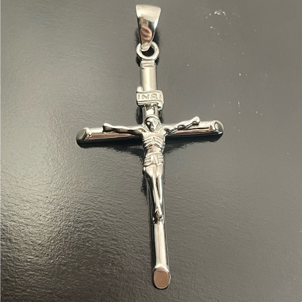 Solid Silver 925 Cross Jesus Pendant - image 1